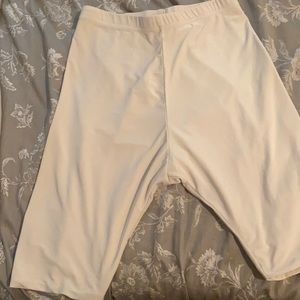 PLT Cream Biker Shorts